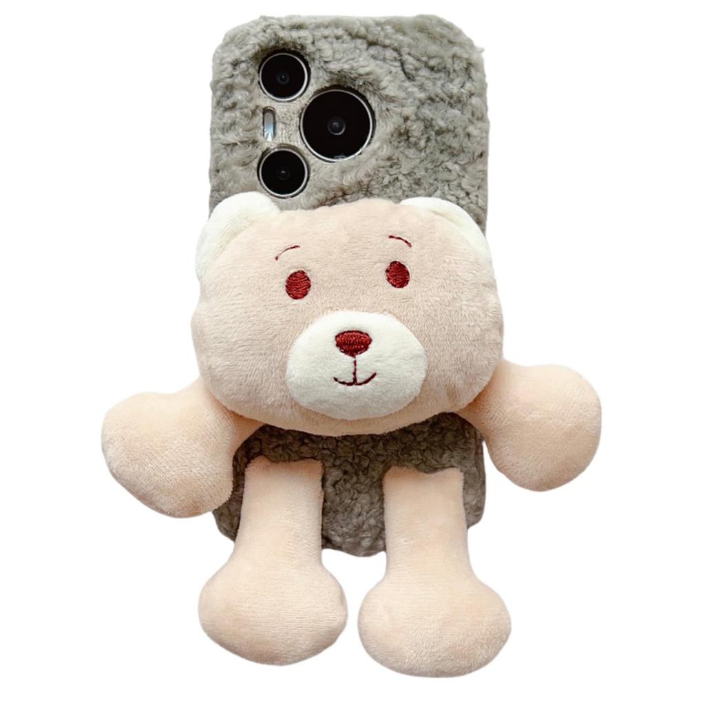 For Huawei Pura 70 Case Plush Bear Soft Fluff TPU Protective Phone Cover