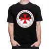 Custom Knights Templar Cross T Shirt for Men Pure Cotton Tshirt Casual Tee Short Sleeves Christian Crusader Seal Tshirt