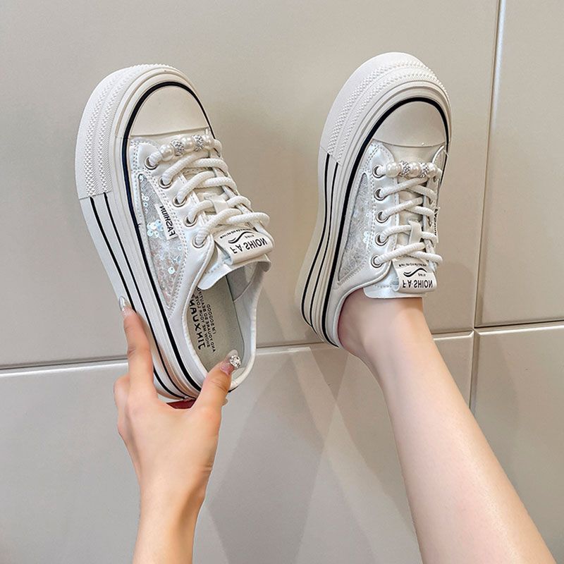 

Slippers Women Summer Fashionable Outdoor White Half Back 34EU/CN35 бежевый