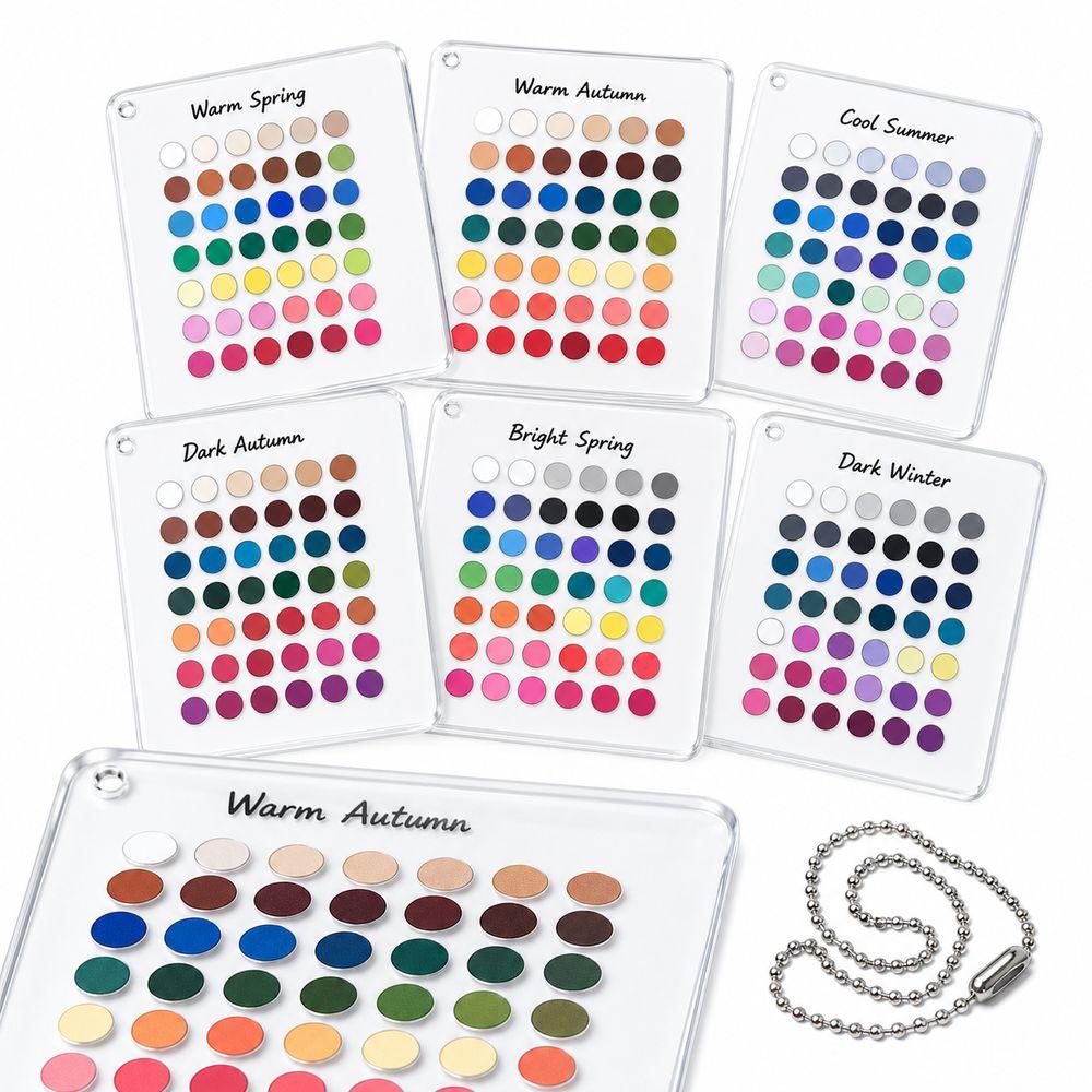 6PCS Acrylic Seasonal Color Selection Cards Color Analysis Cards Clothing Matching Supplies