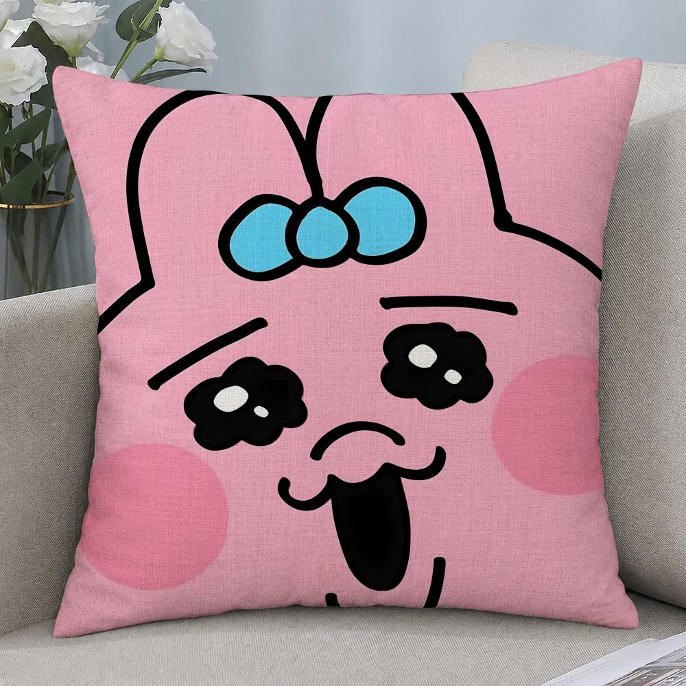Character Opanchuusagi Cushion Cover Cushion Covers Natural Linen Breathable Sofa Bedroom Decor Pillowcase