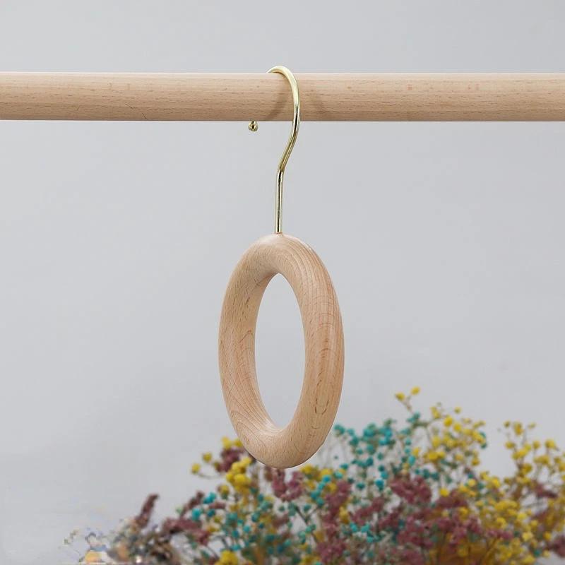 Korean Vision Clothing Store Hangers Wood Material Creative Room Decoration Scarf Bags Hats Clip Rack Organizer Dress Tie Hooks 2 Pieces total
