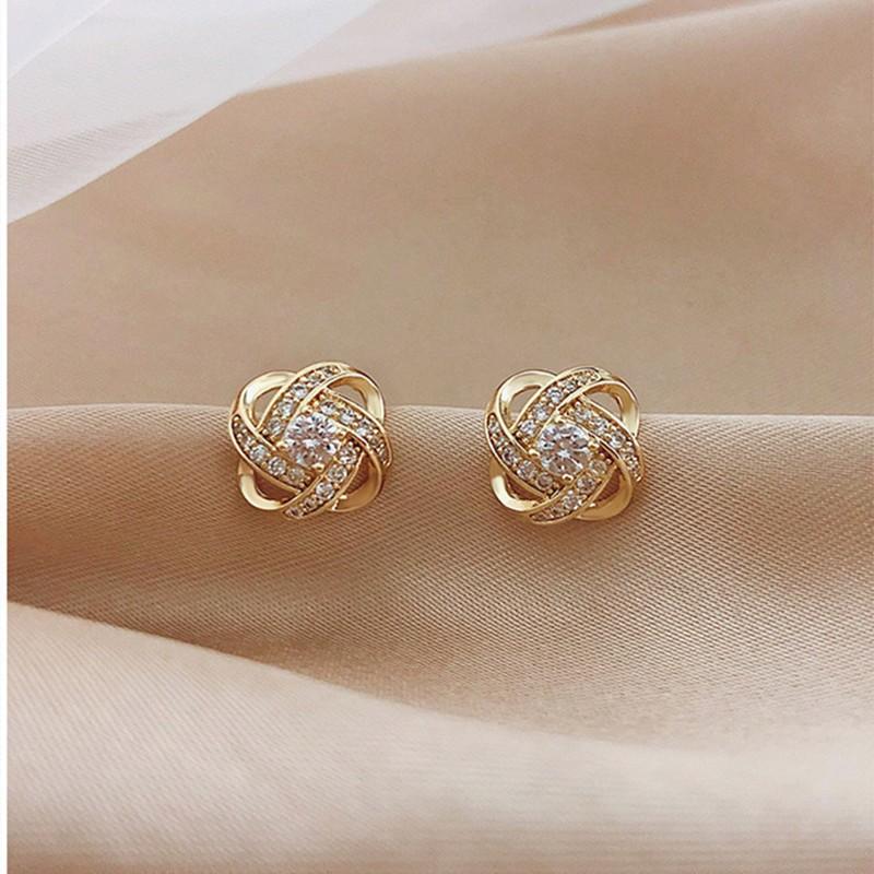 Cross Shaped Geometric Circular Earrings, Elegant, Niche, High-End Women'S Accessories