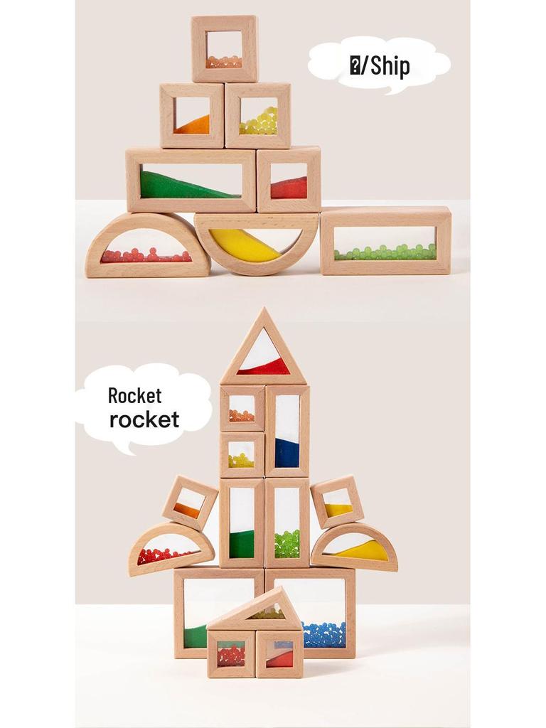 Regenbogen Acryl Bausteine - Pädagogisches & sensorisches Spielzeug für Kleinkinder, Kreative & vielseitige Stapel-Schreibtischgeschenke
