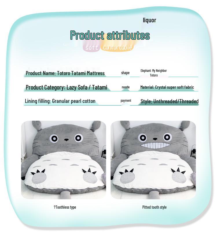 Lazy Sofa Bed: Single/Double Tatami Totoro Mattress - Cute Bedroom Addition