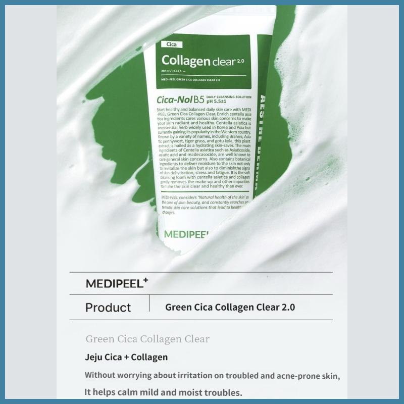 MEDI-PEEL Red Lacto/Green Cica/Vegan Vitamin Collagen Clear Cleansing Foam 120ml