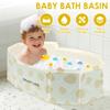 PVC Foldable Baby Bath Portable Bathtub Large Toddler Bathtub with Drain Valve Space Saving and Robust Paddling Pool for Home
