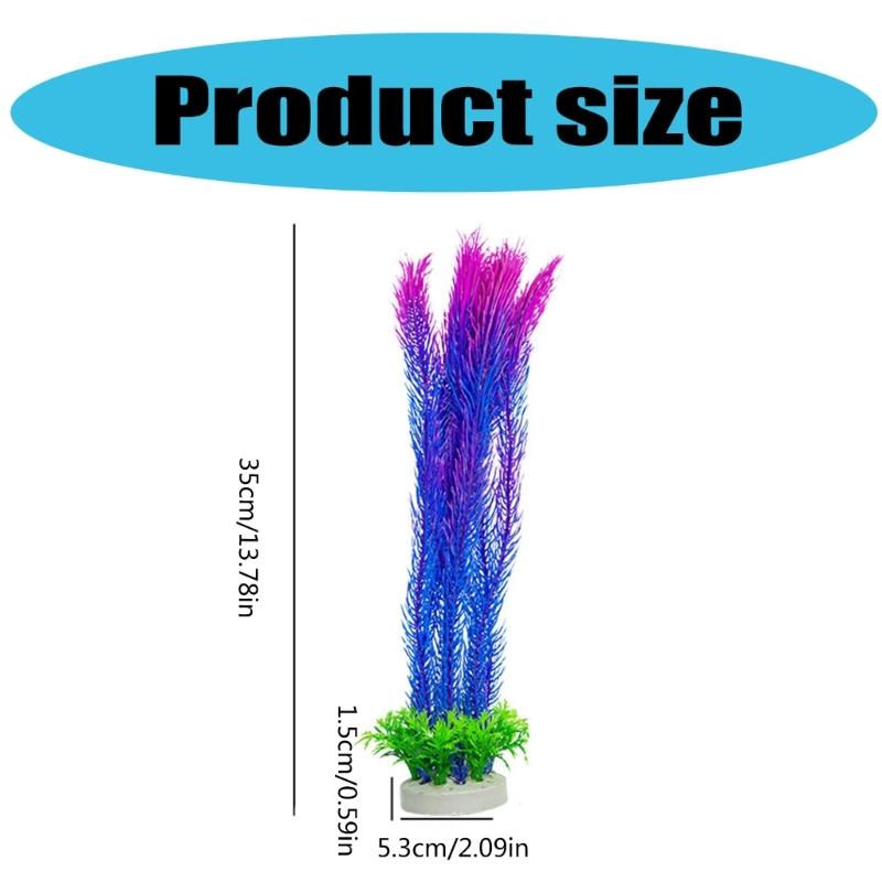 4PCS Realistic Plant Fishtanks Decoration Artificial Water Plant with Base for Office Commercial Aquariums Landscaping
