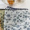 Lightweight Cotton Linen Scarf Korean Style Spring Summer Bandana Floral Triangle Scarf  for Women