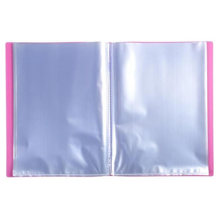 Protège-documents - exacompta - opak - 200 vues - a4 - rose - polypropylène