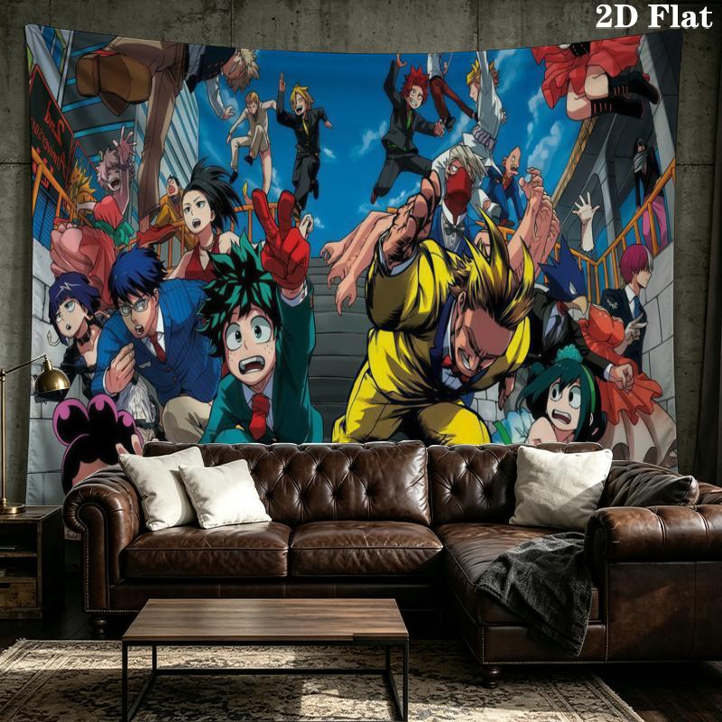 My Hero Academia Wall Tapestry Aesthetic Wall Hanging Printed Fabric Blanket Decorative Tapestries for Bedroom Living Room Home Decor