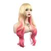 Japanese Fashion Temperament Gold Gradual Change Powder Long Curly Hair With Goods Big Wave Wig Women Full Head Cover