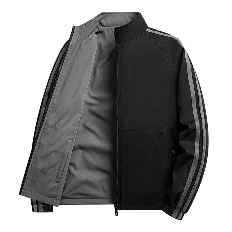 

Двусторонняя повседневная куртка мужская для поездок на работу и на природу, с воротником-стойкой, рабочая одежда, модная универсальная куртка M