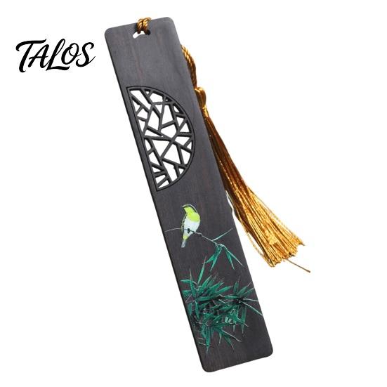 Talos Wooden Bookmark, Hand Painted Window Cutout Page Marker for Students, Good Luck School Gift Book Lovers