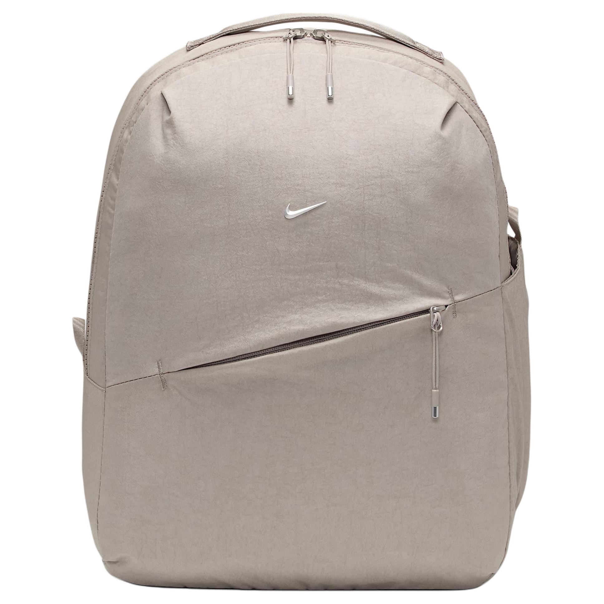 Nike Aura 24L Fashion Versatile Nylon Backpack Unisex Backpack Academy-Gray Matte-Silver HF7007-009 Preppy Gray & Matte Silver