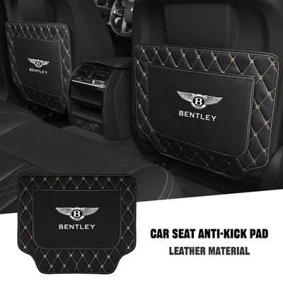 High Quality Leather Car Seat Back Anti Kick Pad Protector Mat For Bentley Continental GT MULLINER Bentayga Flying Hurtling Spur