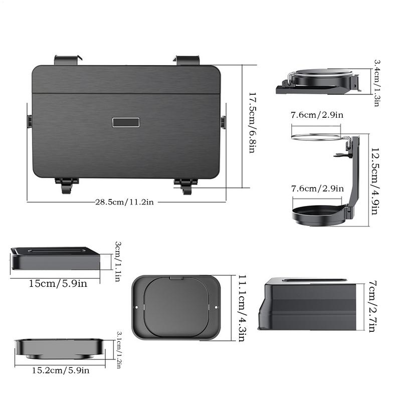 Car Backseat Organizer Food Tray Snack Table With Cup Holder Multifunctional Car Headrest For Road Trip Car Interior Accessories