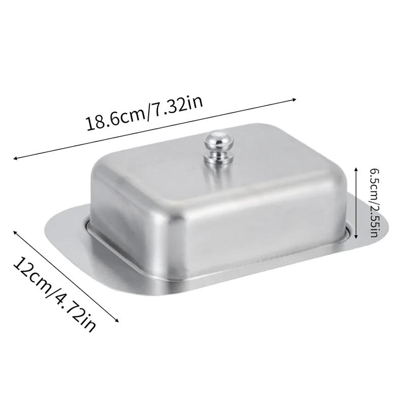 Butter Dish, Stainless Steel Butter Dish with Lid - Solid Cheese/Butter Container - Butter Cheese Kitchen Cooking Storage Box