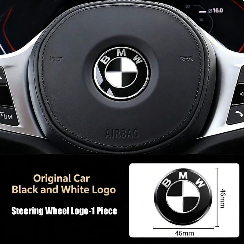 1Pcs 46mm Car Steering Wheel Decoration Badge Sticker Logo Accessories For BMW E46 E90 E60 F30 F10 E39 E36 E87 F20 E90 E70 G30