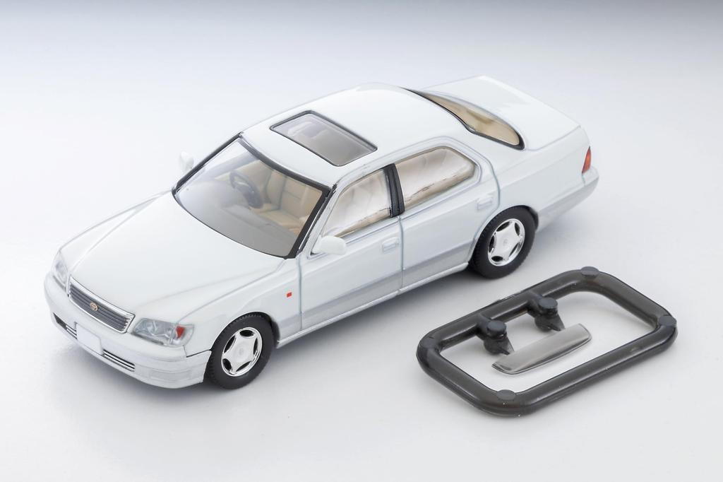 Tomytec Tomica Limited Vintage Neo Scale Toyota Celsior C Spec F Package Pearl 1997 Model 333869 1/64 LV-N356a White/Silver (Finished Product)