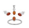 Karneol Schmuckset, 925er Sterlingsilber, Geschenk für Sie, Damenschmuck, Valentinstagsgeschenk