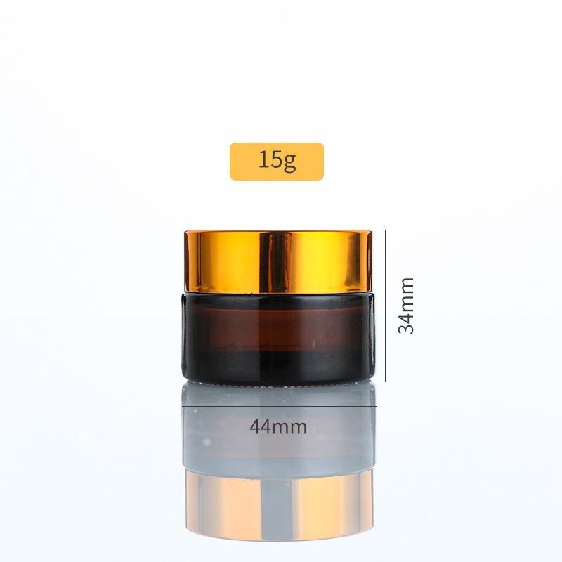 Braunes Glasauge und Gesichtscreme-Tiegel - Lichtgeschützt, Versiegelt, Verdickter Hautpflegebehälter.