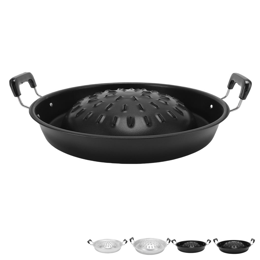 Thai BBQ Grill Pan 2 In 1 Non Stick Even Heating Aluminum Hot Pot Grill Charcoal Pan for Indoor Outdoor