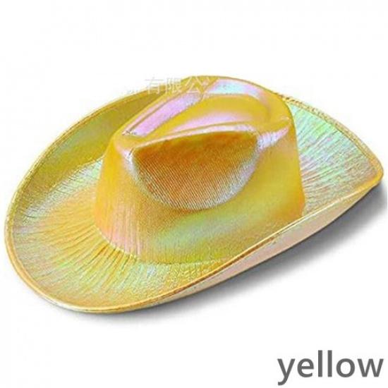 Men Women Western Cowboy Hats Retro Cowgirl Caps Laser Carnival Party Club Hat