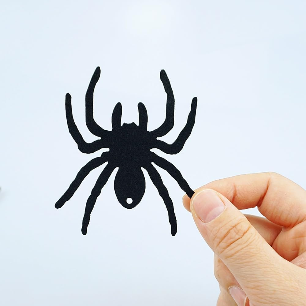 30 PCS Black Spider Ornament Felt Hanging Spider Web Halloween Decorations Bulk for House Home Decorations