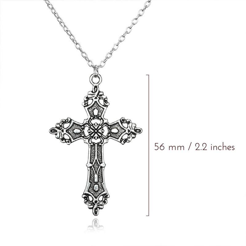 Punk Gothic Cross Necklace Men Women Vintage Bohemia Cross Pendant Necklaces Fashion Baroque Couple Necklace Jewelry