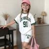 Kids Letter Print T-Shirt and Shorts Set - Round Neck Short Sleeve Top with Matching Shorts - Casual Summer Outfit for Boys and Girls