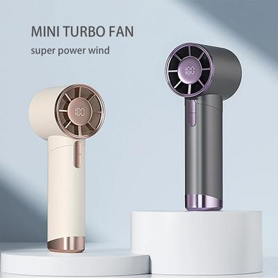 Tragbarer Handventilator 1-100 Geschwindigkeiten Einstellbar Turbo Mini-Ventilator mit LED-Anzeige Wiederaufladbar Eis Kühlung Metallgehäuse Persönlicher Ventilator