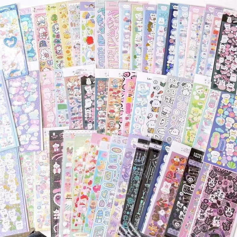 100 Sheets Cartoon Collage Laser Student Diy Decorative Scrapbooking Journals Stationery Supplies Kawaii Handbook Stickers