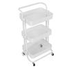 Rolling Utility Cart with 360 degrees  Rotating Wheels Handle Carbon Steel High Load Bearing 3 Tier Mesh