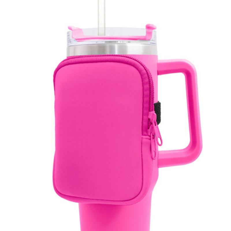 

Сумка для бутылки с водой для чашек, однотонная, нескользящая, многофункциональная, для монет, ключей, кошелька, наушников розы красного