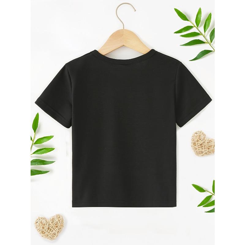 European size Boys' Pullover Round Neck Letter Print Cool Versatile T-Shirt