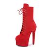 15Cm suede short boots model catwalk shoes women's runway sexy high heels pole dance boots
