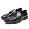 Men’s Loafers Wingtip Dress Formal Patent Leather Shoes Men Green Tuxedo Wedding Blazers Saddle Shoes Large Size
