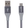 Basic USB-A To Micro USB Cable for Tablet 3.0m Dark Gray Double Heavy Duty Nylon