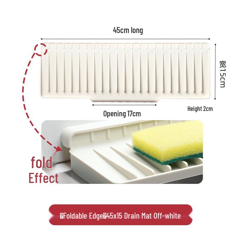 Silicone Faucet Splash Guard Pad - Folding Edge Sink Mat & Water Stopper.