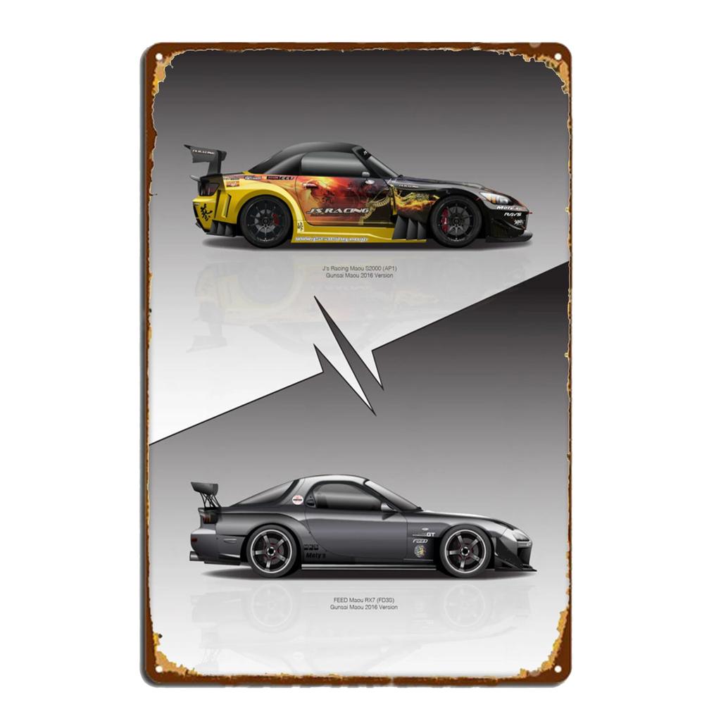 Sportovní vůz AE86 Výkonový parametr Plakát Vintage Plakety Kovová plechová cedule Garáž Bar Dekor Dekor Talíř Umělecký Nástěnný Talíř Pocínované Cedule