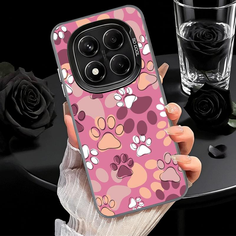 Dog Footprint Paw Cute Pattern Shockproof Phone Case for Xiaomi Redmi Note 15 14 13 12 Pro Plus 11 11S 11T 5G Cover Anti Fall Fu