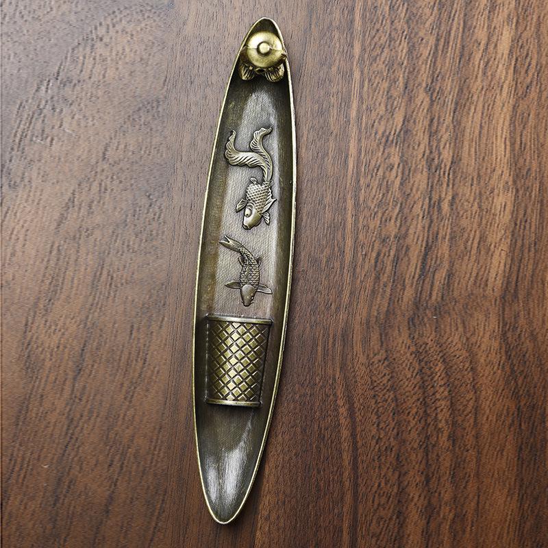 Fisherman Zinc Alloy Incense Holder - Indoor Home Tea Table Antique Stick Incense Burner