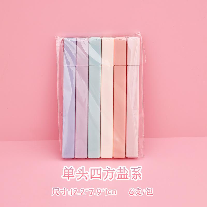 6 Stück / Set Pastellfarbener Textmarker Kawaii Schreibwaren Farbmarker Schulbedarf Schülermarker Textmarker Japanische Schreibwaren