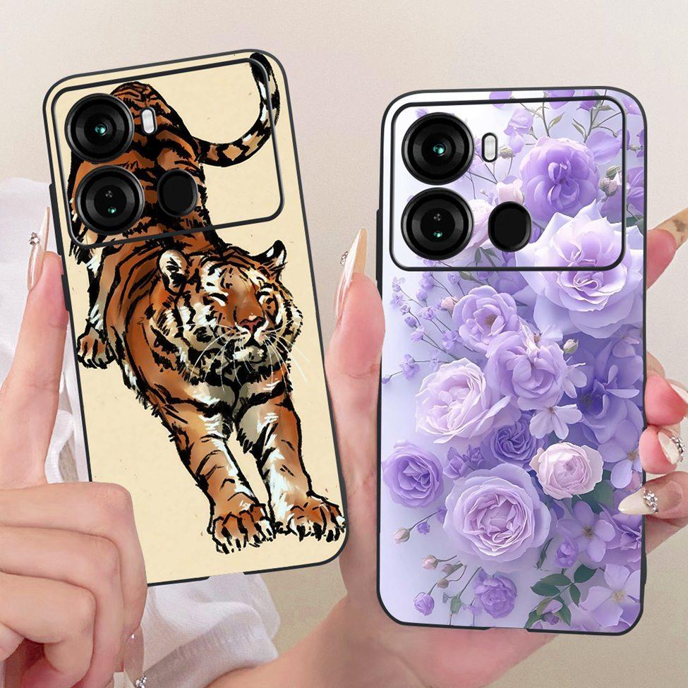 Coque Pour ITEL P40 Housse P662L Silicone Chat Mignon Mode Drôle Peinte Funda Pour P40 ITEL P 40 Coque de Téléphone