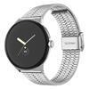 For Google Pixel Watch 3 41mm/Watch 2/Pixel Watch Luster Steel Smartwatch Strap Replacement Watch Band with Buckle -Silver