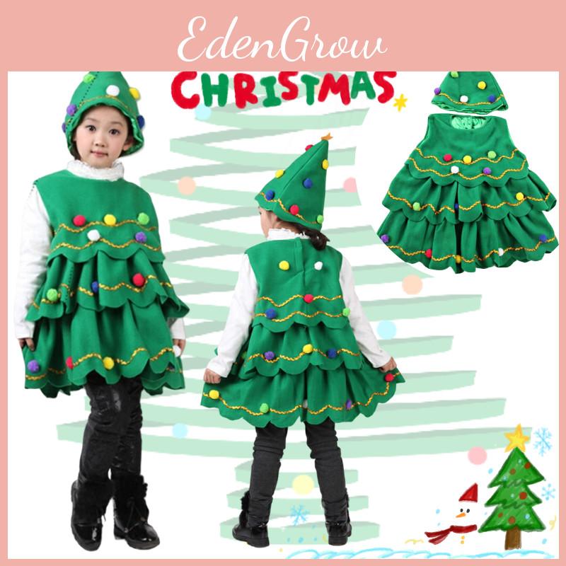 Fantasia de Árvore de Natal Para Crianças e Adultos Roupa Listrada Autêntica Para Cosplay