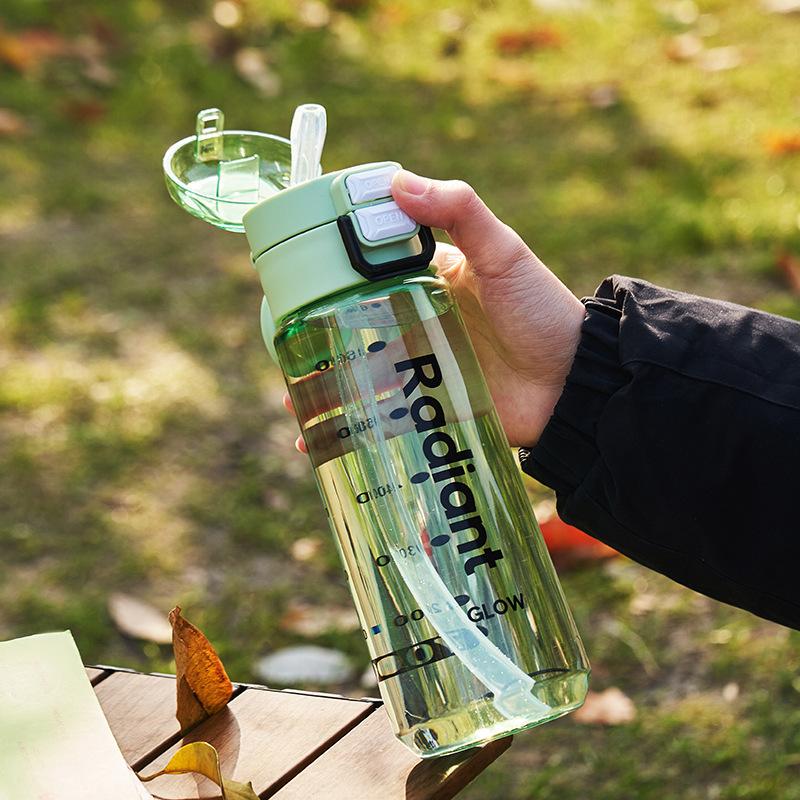 550ml Plastic Water Bottle Sports Water Cup with Straw Portable Drop Resistant Drinkware BAP Free Transparent Water Kettle