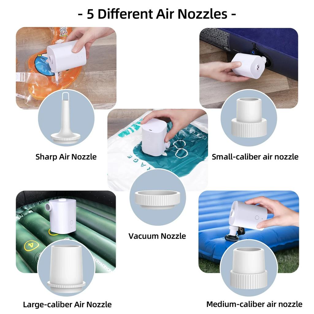 Air Pump Wireless Air Compressor Camping Inflatable Deflate Beds Mats Swimming Ring Mini Portable Outdoor Inflator