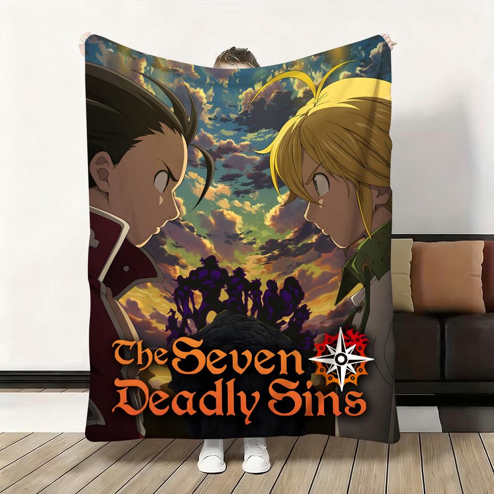 Anime S-Seven Deadly Sins Throw Flannel Fluffy Soft Blanket Warm Skin-Friendly Throw For Sofa Bed Office Nap Winter